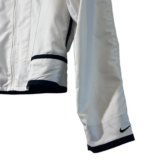 Nike White with Black Trim S (4-6) Jacket Full Zip Pockets - Picture 3 of 9